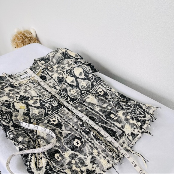 IRO Black white blazer jacket Dickey skuba snake geometrical cotton wool tweed - Picture 11 of 15